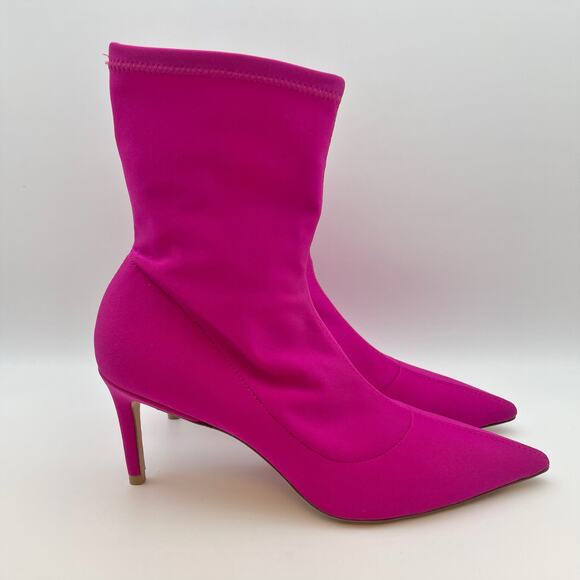 Stuart Weitzman Women's Stuart 75 Stretch Bootie Size 7.5 Pink Magenta NWOB - Picture 4 of 13